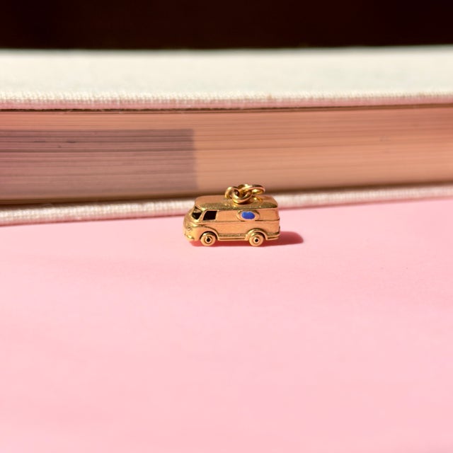 Vintage 1960s Italian 18k Articulating Microbus, Bus, Van Charm For Sale - Image 12 of 12