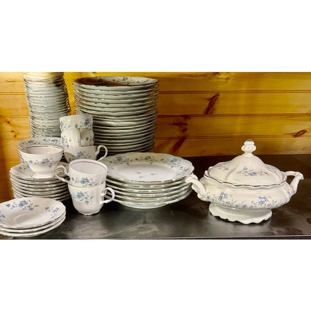 Mid 20th Century Johann Haviland Blue Garland Fine China - 105 pcs For Sale - Image 12 of 12