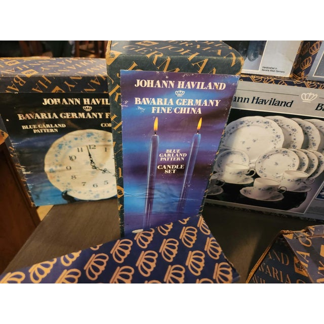 Ceramic 1970s New Old Stock Johann Haviland Blue Garland Master Dinnerware Set - Service for 8 With Rare Hostess Pieces, Factory Sealed Boxes- 63 Pieces For Sale - Image 7 of 9