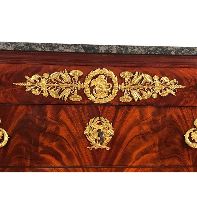 Empire French Mahogany Commode with Gilt-Bronze Mounts, 1810 For Sale - Image 12 of 16