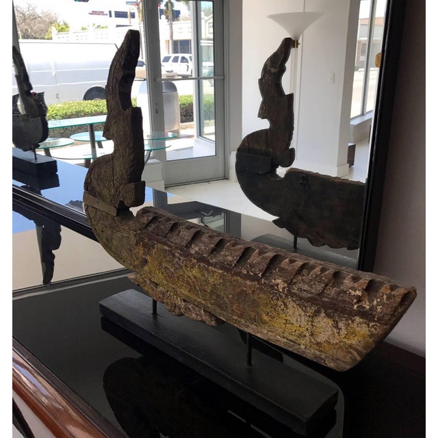 Pari Antique Hong Bird Roof Carvings from Thailand For Sale - Image 4 of 10