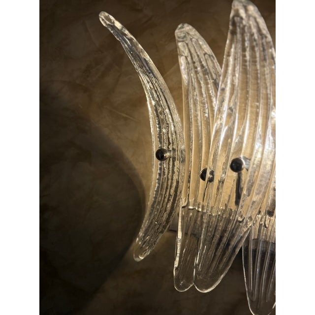 Vintage Wall Lamps in Clear Glass, Set of 2 For Sale - Image 8 of 18