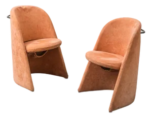 Fabric Armchairs, 1970s, Set of 2
