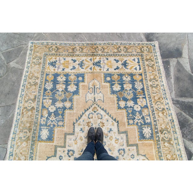 1920s Antique Anadol Oushak Medallion Hand-Knotted Rug - 7’1” X 12’6” For Sale - Image 4 of 11