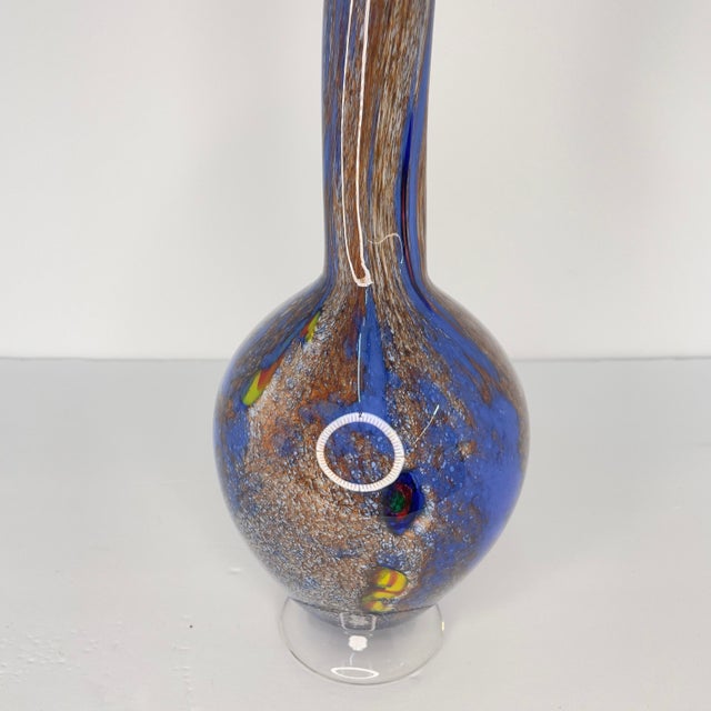 Blue 1990s Antonio Garcia Handblown Art Glass Vase For Sale - Image 8 of 8
