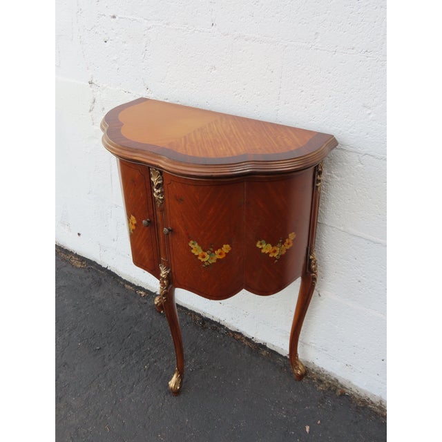 French Carved Flower Inlay Nightstands Side End Tables a Pair 6616 For Sale - Image 15 of 18