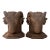 1980s Pair Ram Head Bookends Faux Stone For Sale