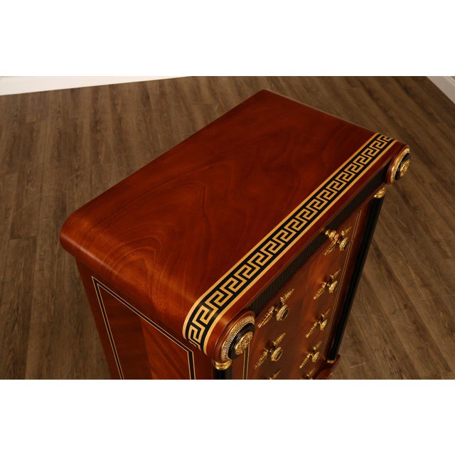 Early 21st Century Infinity Furniture Neoclassical Style Mahogany Tall Chest For Sale - Image 5 of 18