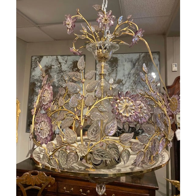Mid 20th Century Mid 20th Century ncredible 6-Light Midcentury French Chandelier After Maison Baguès, Paris For Sale - Image 5 of 18