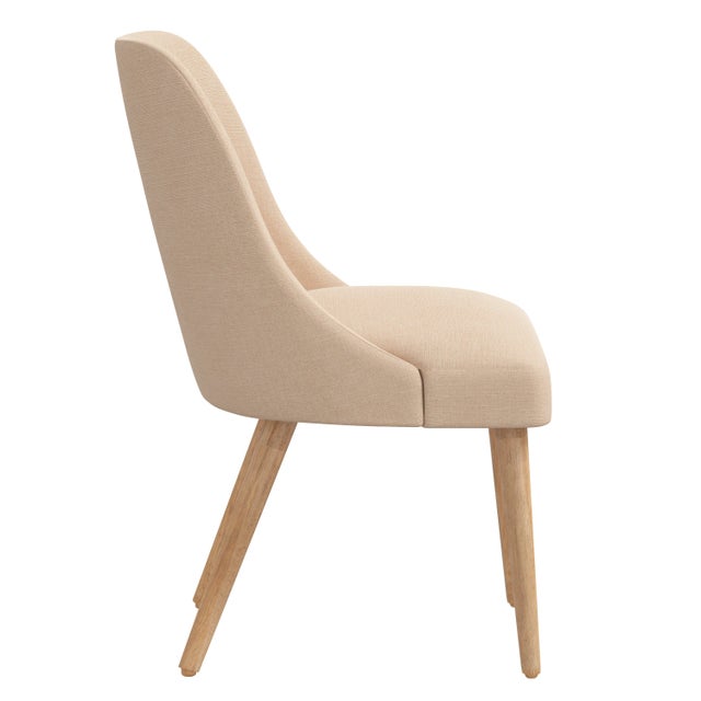 Spritely Home Rounded Back Dining Chair in Linen Fawn For Sale - Image 4 of 6