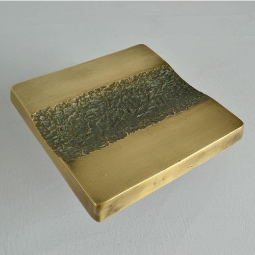 Green Vintage Architectural Push and Pull Bronze Door Handle Square, 1970s, Set of 5 For Sale - Image 8 of 15