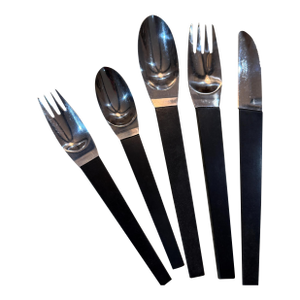 Stanley Roberts Japan Flatware Set, Carl Aubock Era Mid Century Modern