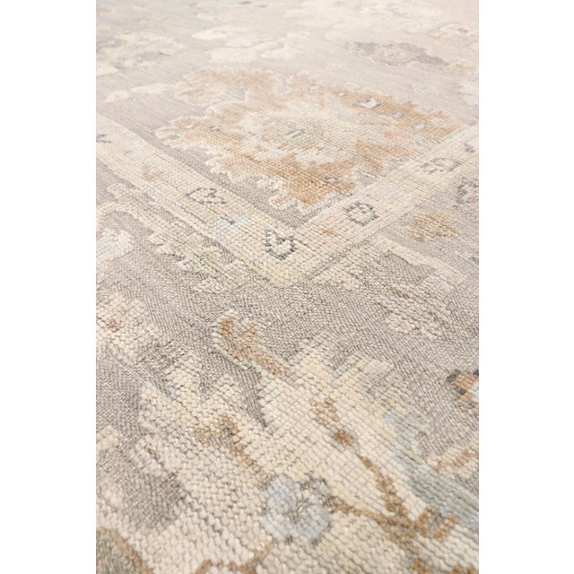 Traditional Oushak Wool Mocha Area Rug, 12' 3'' X 14'10'' For Sale - Image 3 of 8