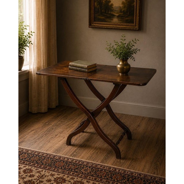 Antique English Regency Mahogany Folding Coaching or Sporting Table C. 1825–1845 For Sale - Image 9 of 9