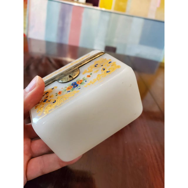A very fine mid 19th century bohemian glass moser opaline jewel box casket. Having a rock crystal style thick opaline...