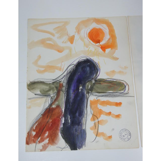 Early 20th Century Early 20th Century Mixed Media Impressionist Still Life Diptych Painting For Sale - Image 5 of 6