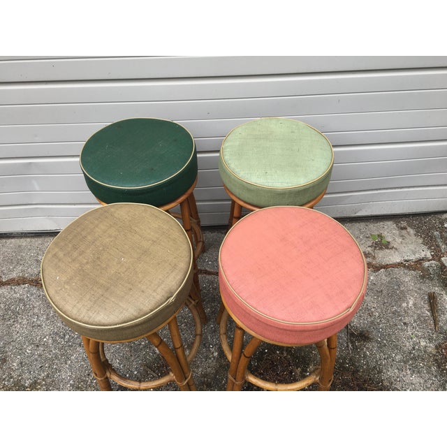 Heywood Wakefield Bamboo Barstools - Set of 4 | Chairish