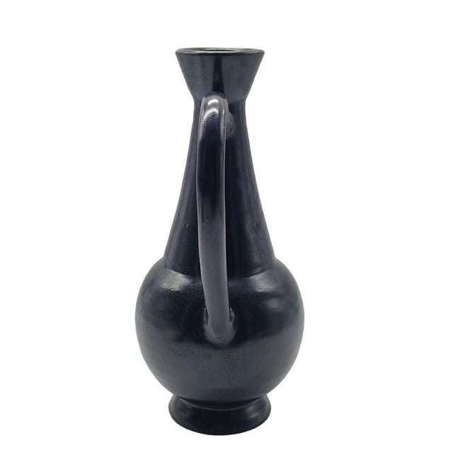 1990s Black Bucchero Ceramic Jug by Gio Ponti for Costantino, Italy, 1998 For Sale - Image 5 of 11
