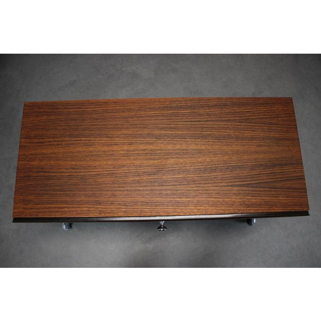 Danish Teak Rolling Media Cabinet Console Table, 1970s For Sale - Image 6 of 10