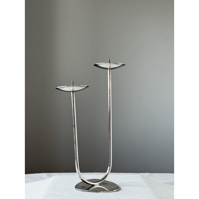 Mid-Century Modern Mid-Century Modern Candleholder in Metal, 1960s For Sale - Image 3 of 7