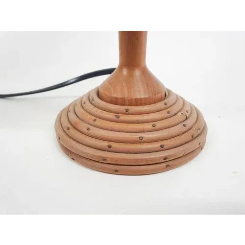 Vintage Small Bamboo Table Light, 1960s For Sale - Image 4 of 5