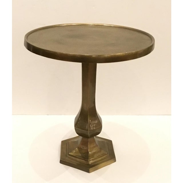 Round Antique Brass Finished Aluminum Side Table Chairish