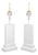 Minimalist White Painted Wood Table Lamps, Pair For Sale