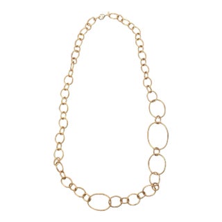 Signed Alexis Bittar Gold Filled Link Chain Necklace For Sale