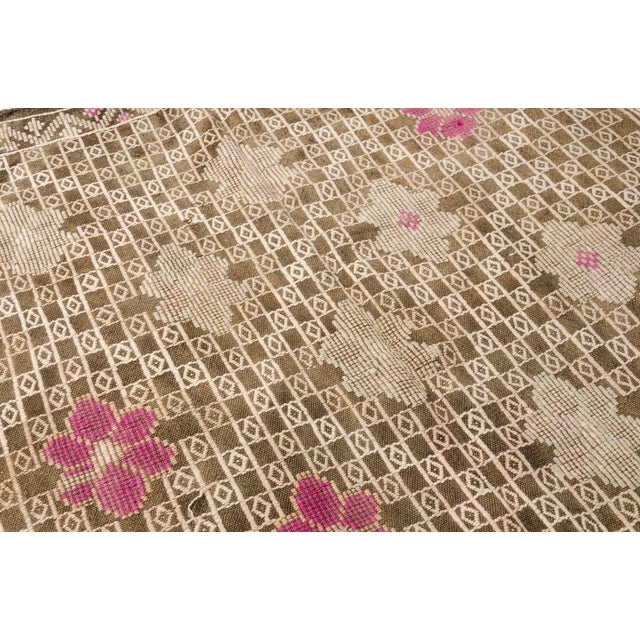 1950s Ethnic Geometric Wool Kilim Rug For Sale - Image 5 of 18