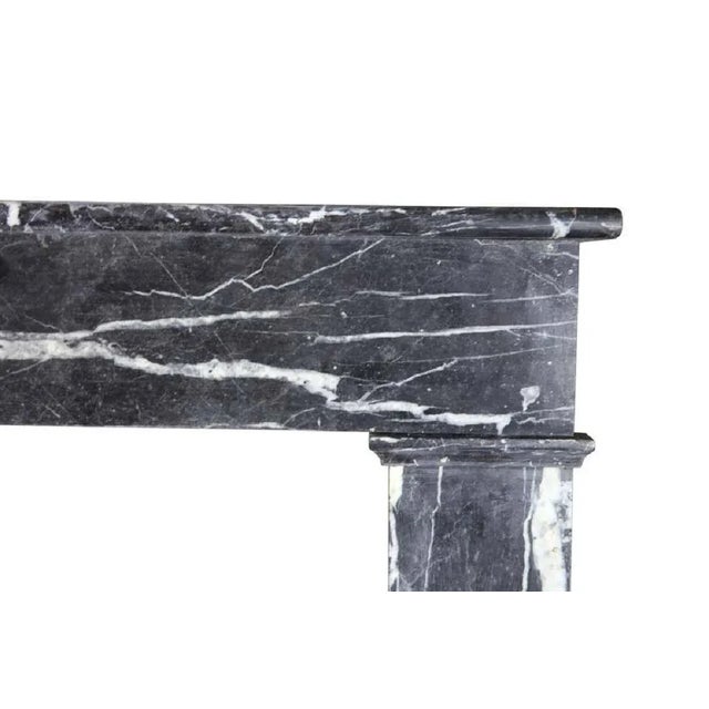 Gray 19th Century Louis Philippe Grey Saint Anne Marble Antique Fireplace Mantel For Sale - Image 8 of 10