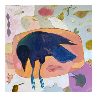 “Crow Rules” a Fun Bird Painting by LWren Walraven For Sale