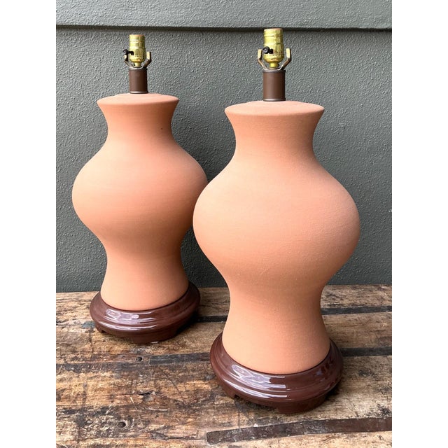 Vintage Terracotta Table Lamps - Pair For Sale In West Palm - Image 6 of 18