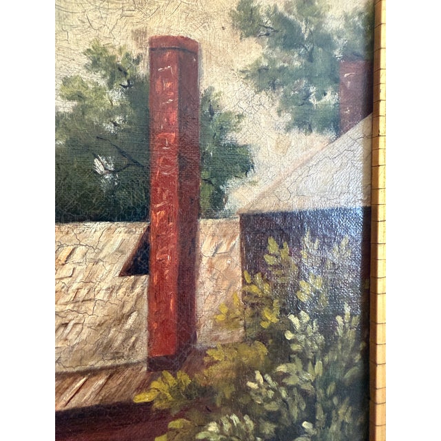 1887 Antique 19 C. American Oil Painting Signed Landscape Shattuck Frame Clamps For Sale - Image 10 of 12