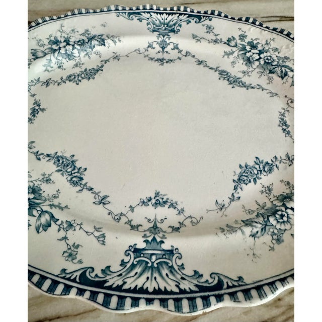 1900 - 1909 19th Century Blue & White English Large Platter For Sale - Image 5 of 5