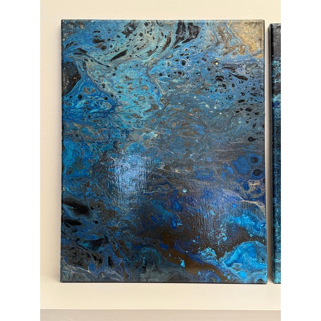 Vintage Contemporary Abstract Expressionist Original Oil Paintings, a Pair For Sale In Houston - Image 6 of 12