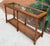1970s Walnut Two Tier Glass Top Console Table With Faux Caning Shelf For Sale - Image 4 of 12