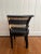 Mid 20th Century Vintage Black and Tan Rattan Arm Chair For Sale - Image 4 of 6