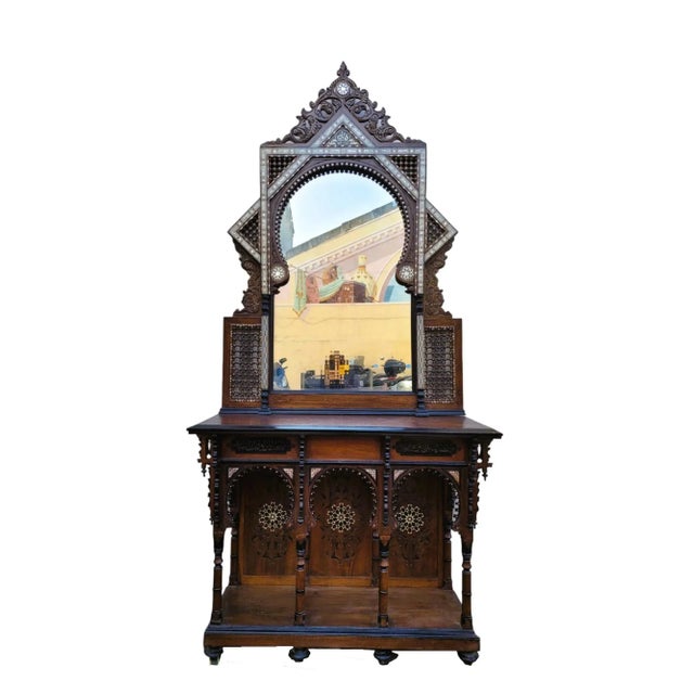 19th Century Console & Marquetry Mirror from G Parvis For Sale - Image 3 of 13