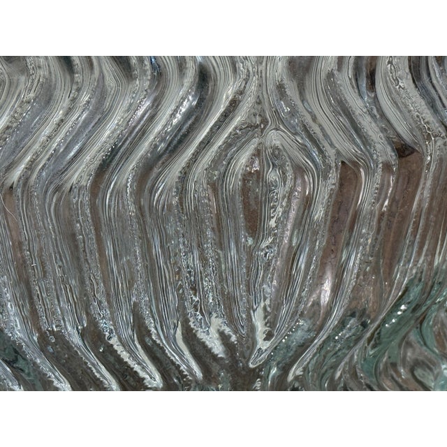 Glass Vintage Martin Freyer for Rosenthal Studio 'Striated Series' Textured Clear Glass Vase Sculptural Modernist Form For Sale - Image 7 of 11