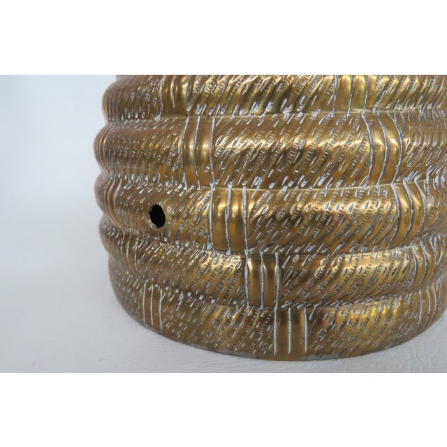 1960s Signed Mottahedeh Brass Beehive Lidded Jar Pot Container Box 4710b For Sale - Image 12 of 13