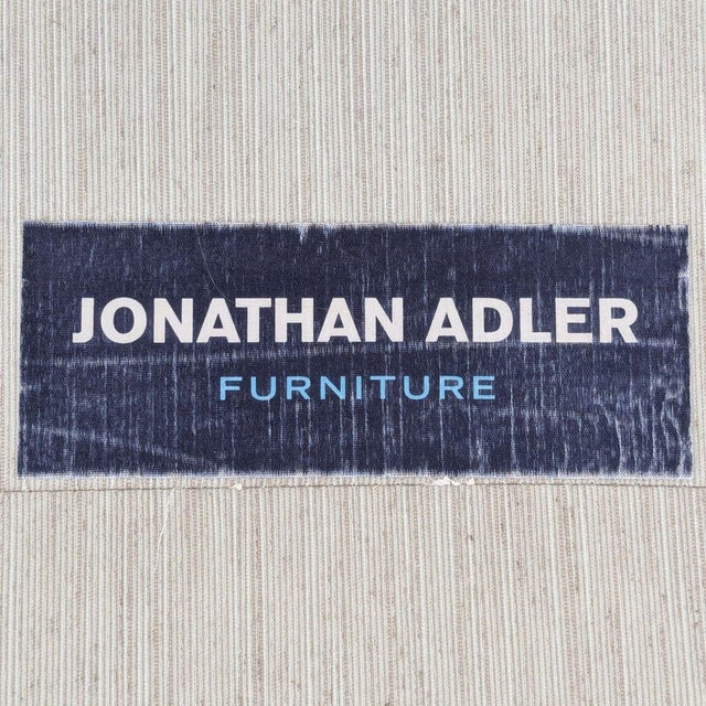 Light Gray Jonathan Adler Modern 3-Seat Sofa in Light Grey Upholstery For Sale - Image 8 of 8