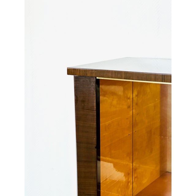 Black Art Deco Walnut Display Cabinet, 1950s For Sale - Image 8 of 15