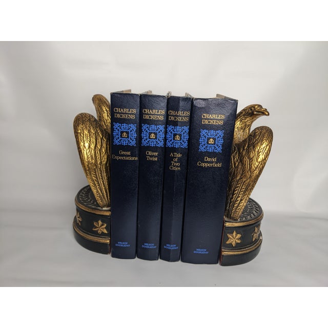 Mid 20th Century Charles Dickens Classics – Set of 4 Navy Blue & Gold Hardcover Booksbooks For Sale - Image 9 of 10