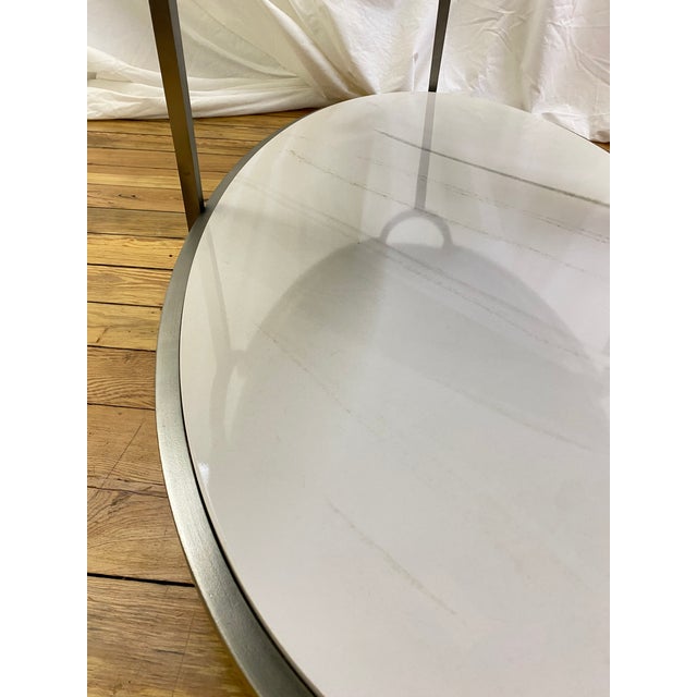 Early 21st Century Bernhardt Morello Faux Marble & Steel Cocktail Table For Sale - Image 5 of 6