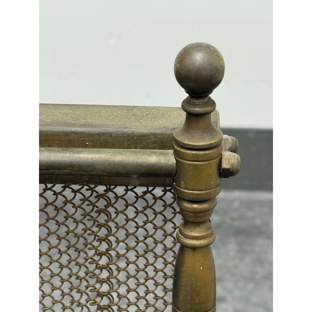 Brass Mesh Fireplace Screen, Vintage For Sale In San Francisco - Image 6 of 12