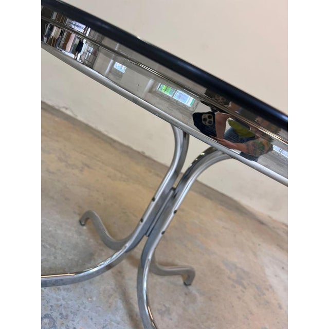 Round Dining Table in Tinted Glass and Chrome For Sale - Image 9 of 11
