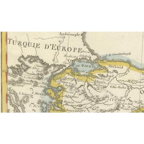 Antique Map of Turkey in Asia, Middle East and Persia, Bonne, 1780s For Sale - Image 10 of 11