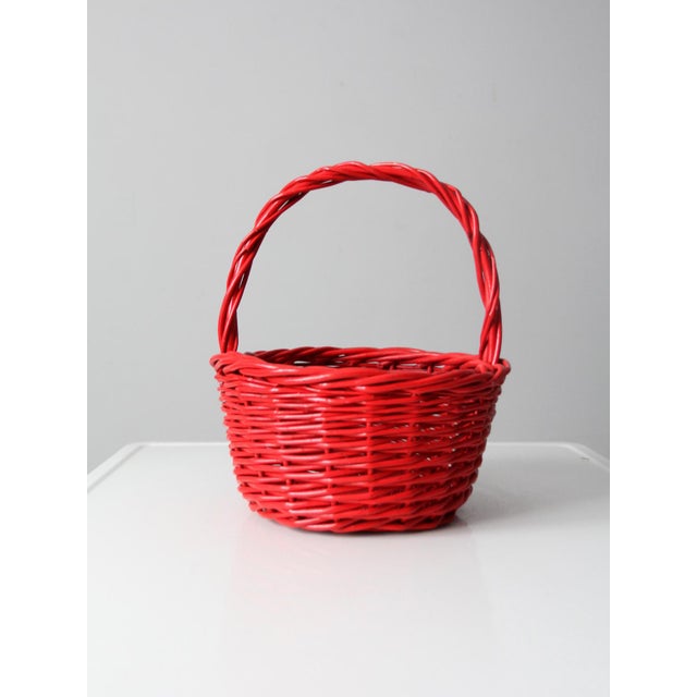 Vintage Red Wicker Basket Chairish