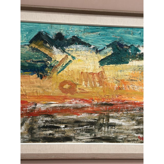 Ragnar Godin, Abstract Landscape, 1968, Oil Painting on Panel, Framed For Sale - Image 11 of 18