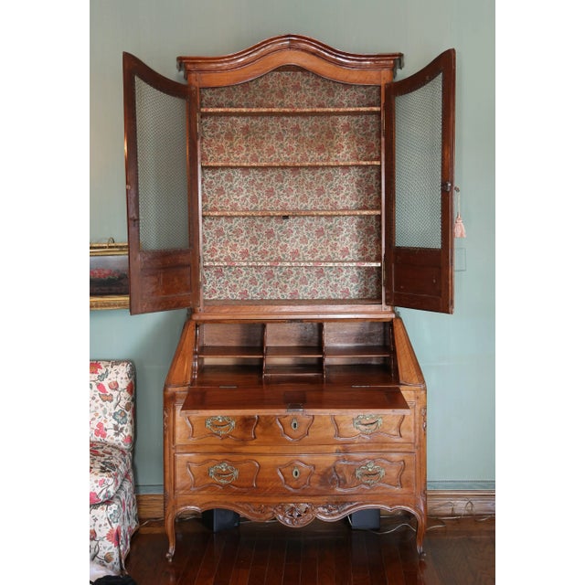 Rococo 18th Century Louis XV Provincial Walnut Secretaire For Sale - Image 3 of 10